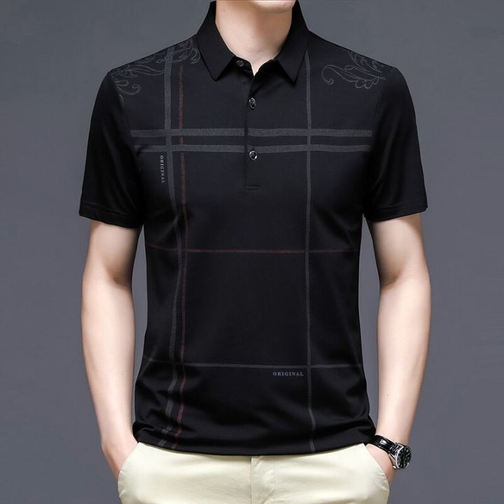 hot11-browon-brand-summer-t-shirts-men-2023-new-business-cal-turn-down-collar-tee-tops-loose-thin-breath-anti-wrinkle-men-tshirts