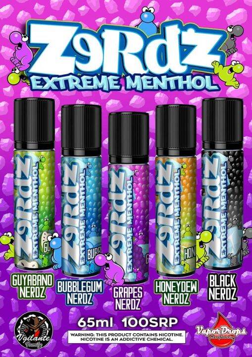 Zerdz 65ml Vape Juice 3mg E Liquid Vaping Low Strength High VG Legit