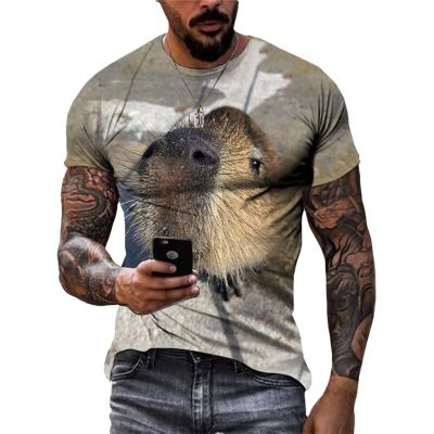 New 3D Hot Sale Animal capybara funny t shirts Summer Men Casual Interesting Printed Tees Hip Hop Street Style Short Sleeve Tops