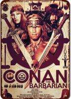 ชุดภาพยนตร์วินเทจย้อนยุค SignConan โปสเตอร์ภาพยนตร์ Barbarian-โรงรถป้ายโลหะ8 × 12นิ้ว,บาร์,โรงภาพยนตร์,ห้องนั่งเล่น,ห้องนอน,แผ่นลงนามโลหะตกแต่งย้อนยุค