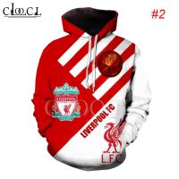 HX สโมสรฟุตบอลลิเวอร์พูล Liverpool Jersey 3D พิมพ์ Hoodies ลำลองแขนยาวแฟชั่นเสื้อคลุมด้วยผ้า