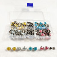 100ชุดโลหะรอบ Rivet Studs DIY หัตถกรรมเข็มขัดหนังกระเป๋าเดินทางรอบ Monk Head Rivet เสื้อผ้าตกแต่งเล็บหัวเข็มขัด10Mm