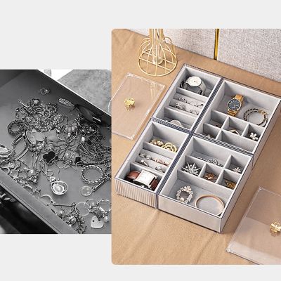European Style Multi-Grid Jewelry Box Transparent Necklace Earrings Storage Box Eye Display