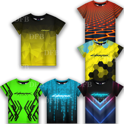 Cyberpunks 2077เสื้อยืดพิมพ์ลายสำหรับเด็ก,แฟชั่นเด็กผู้ชายใส่สบายสำหรับฤดูร้อนเสื้อเชิ้ตใส่สบายแขนสั้น