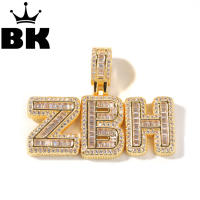 2021HIP HOP Custom Small Baguettecz Letter Pendant Necklace Combination Words Name With CZ Tennis Necklaces Zirconia Jewelry