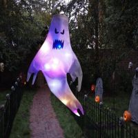 Large LED Halloween Outdoor Light Hanging Ghost Halloween Party Dress Up Glowing Spooky Lamp Horror Props Home Bar Decoration