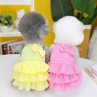 Sweet Princess Pet Dress for Dogs Candy Color Cat Dog Bow Skirt Multi-layer Bowknot Pet Dog Clothes Dogs Wedding Dresses S-XXL Clothing Shoes Accessor