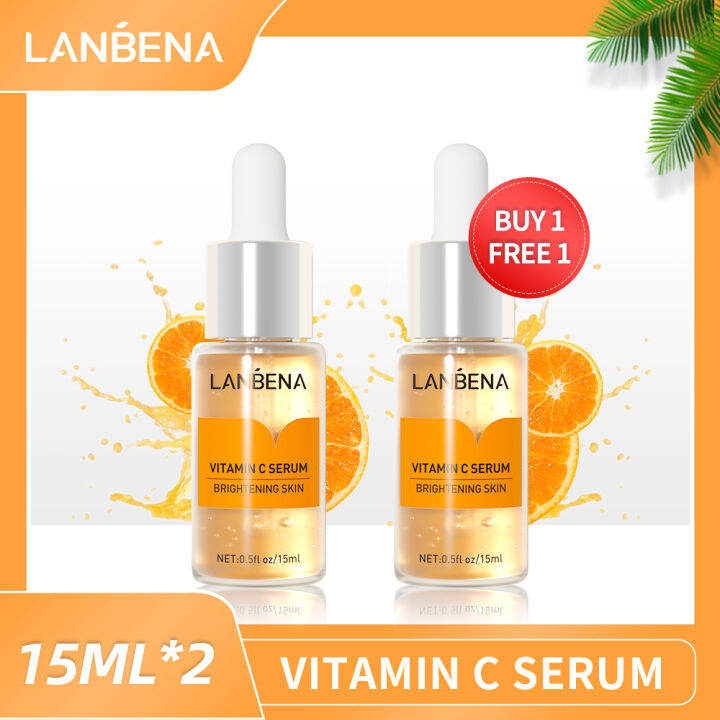 Buy1 Free1】LANBENA Vitamin C Serum Brightening Skin Tone Remove Freckle