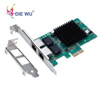 PCIe X1 Dual Port RJ45 10/100/1000Mbps Gigabit Network Server Adapter การ์ด NIC Intel 82575/6ชิปเซ็ตพร้อมขายึดสั้น TXA020