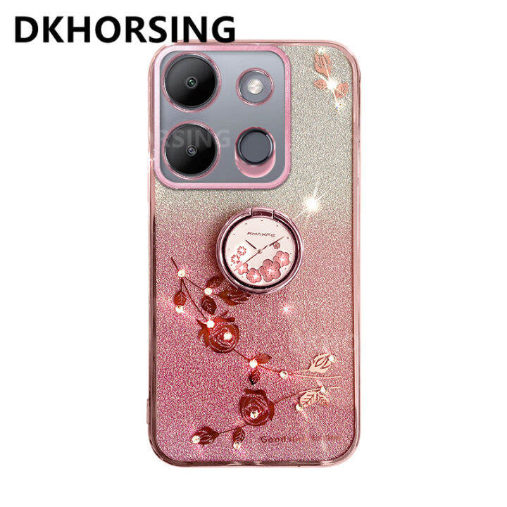 dkhorsing-เคสโทรศัพท์ป้องกันกล้องสำหรับ-note-อินฟินิตี้30-30vip-30i-smart7-30pro-hot30-30i-ไฟฟรี30play-ไล่ระดับสีระยิบระยับหรูหรานิรันดร์กุหลาบปลอกอ่อน-infinix-note30-4g-5g-เคสซิลิโคนเคลือบอิเล็คโทรเพ