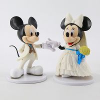 2 ชิ้น/เซ็ต Disney Action Figures ของเล่น Mickey Minne ของเล่นงานแต่งงานตุ๊กตาของขวัญ