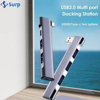 SURP สากลสากลสากล 4 in 1 ตัวแยกสัญญาณ อะแดปเตอร์ OTG Pd ชาร์จไฟ 3.0ยูเอสบี ฮับ USB-C