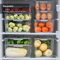 Refrigerator Organizer Bin with Lids Transparent Stackable Food Storage Container for Kitchen Freezer Cabinet Fridge Pantry