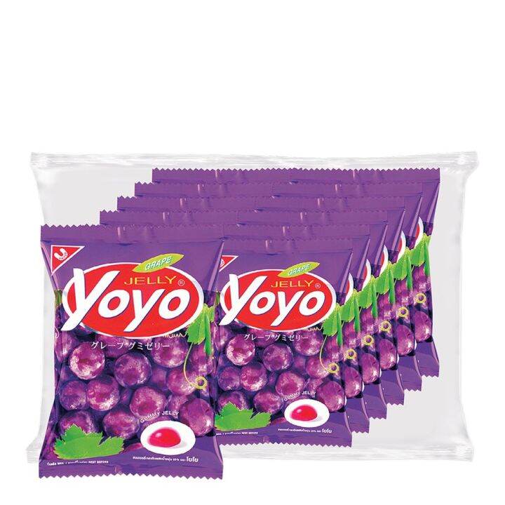 [พร้อมส่ง!!!] โยโย่ เยลลี่เจลาติน รสอุง่น 20 กรัม แพ็ค 12 ซองYoyo Jelly Grape 20 g x 12 Lazada
