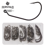 Ferstalo Twistlock Fishing Hooks Worm Hooks Kit With Centering Pin For thumbnail