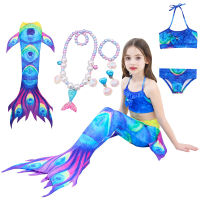 3PcsSet Girls Tail Swimsuit Princess Cosplay Costume Sequin Tails Beach Holiday Swimwear Costume Girl Dress Up Baby Dress