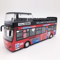 Bus childrens toy bus large double-decker sightseeing bus simulation alloy door model car model Die-Cast Vehicles