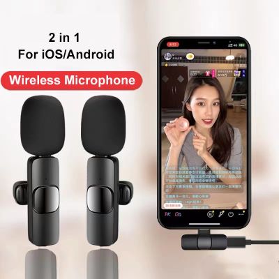 Wireless Lavalier Microphone Portable Audio Video Recording Mic For IPhone Android Mobile Phone Live Broadcast Game Microfonoe