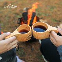 แก้วน้ำชา กาแฟ Campout Kuksa Bear สไตล์ญี่ปุ่น ทำจากไม้แบบพกพาสำหรับตั้งแคมป์ เดินป่า กางเต็นท์(พร้อมส่ง)