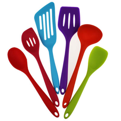 TEENRA 6Pcs Non-Stick Silicone Kitchen Cooking Tools Heat-resistant Silicone Spatula Utensils Set Silicone Spatula Utensil Set