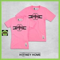 Beesy เสื้อคอกลมชาย หญิง รุ่น Honey home สีชมพู