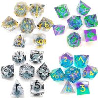 7pcs เรซิ่น Dragon Eye DICE ฮาโลวีน polyhedral คริสตัล longan DICE เกมเครื่องประดับบ้าน TAROT เกมของเล่น