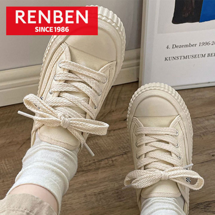 renben-แฟชั่นแนวเกาหลีหนึ่งรองเท้าสองรองเท้าผ้าใบนักเรียนผู้หญิงรองเท้าลำลองอเนกประสงค์