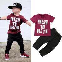 COD SDFGERTYTRRT 2Pcs Fashion Toddler Kids Baby Boys Tops T-shirt Pants