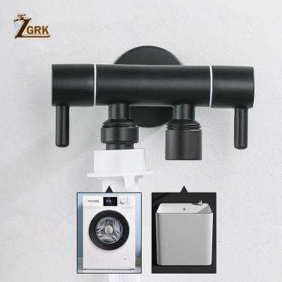 ZGRK ก๊อกน้ำเครื่องซักผ้าอเนกประสงค์สีดำ,ก๊อกน้ำห้องน้ำเหล็กสแตนเลสติดผนังก๊อกน้ำม็อบกลางแจ้งก๊อกน้ำสวน