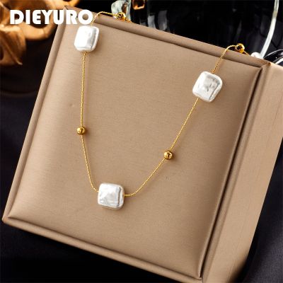 【CC】 DIEYURO 316L Large Pendant Necklace New Fashion Clavicle Chain Jewelry