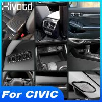 For Honda Civic 11Th Gen 2022 Car Essories Carbon Interior Decoration Trim Stee Wheel/Navigation Rear Panel Frame Styling