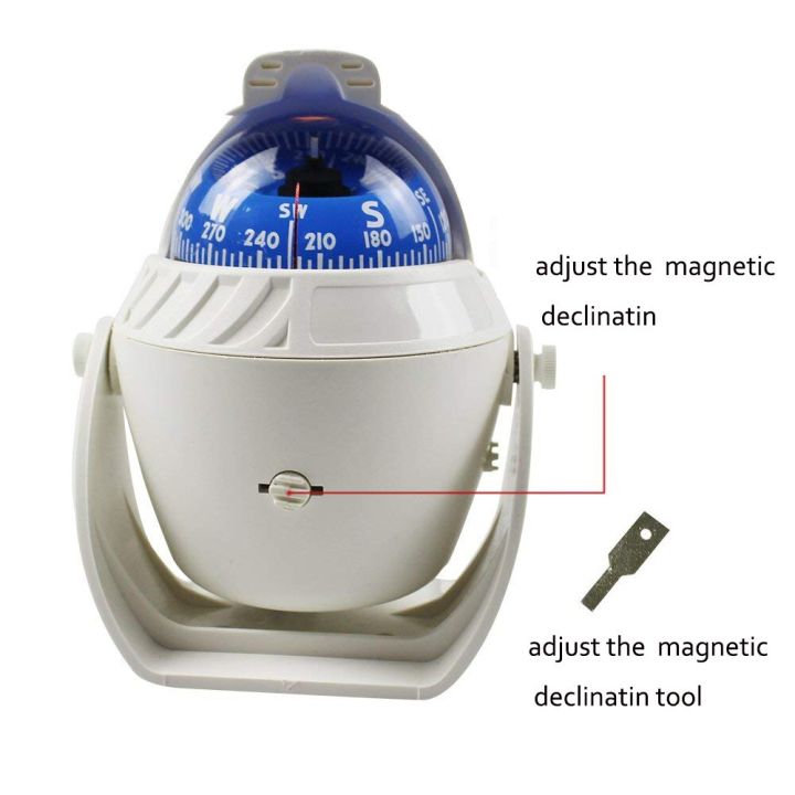 เข็มทิศทางทะเลหมุนทะเลพร้อมแอลอีดีไฟฟ้าแบบกันน้ำ-ip-67เข็มทิศเรือบอกตำแหน่งสำหรับการเดินเรือเข็มทิศบอกตำแหน่ง