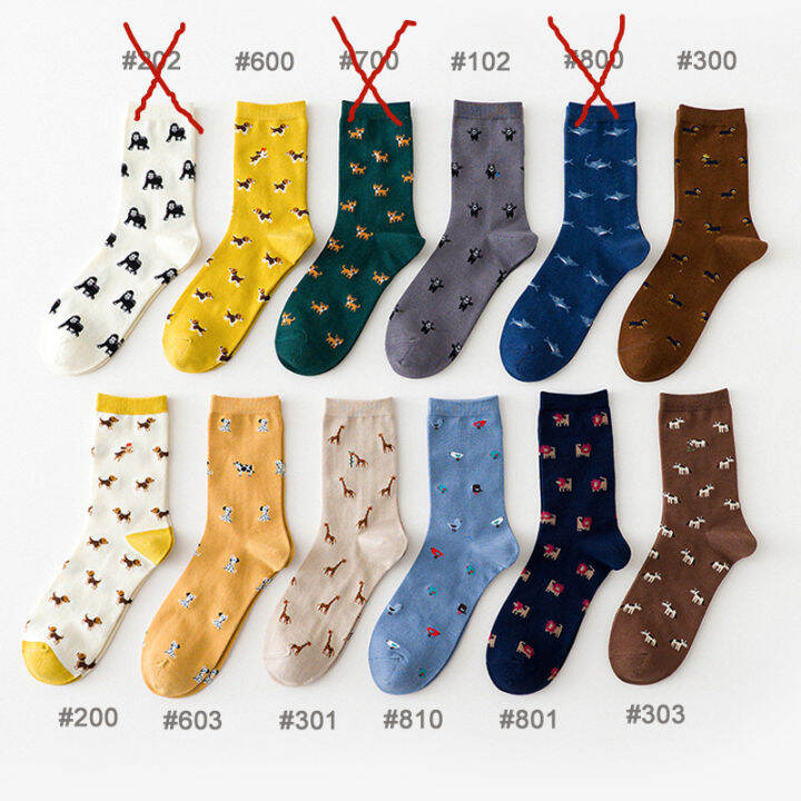 caramella-2020-new-cotton-men-socks-3pairslot-cartoon-animal-uni-socks-cute-dog-socks-funny-blue-shark-socks-couple-socks