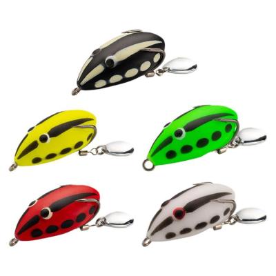 Frog Lure Floating Hollow Pike Lure Prop Frog with Double Prop Feet Topwater Frog Crankbait Swimbait Floating Bait for Bass Saltwater Fishing Snakehead Catfish charming