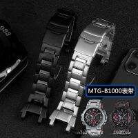 ☎▪ สายนาฬิกาสแตนเลสสำหรับ Casio MTG-B1000 Men Matte Metal black Solid Watchband Bracelet Accessories