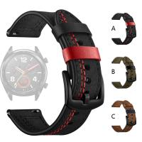 สายนาฬิกาหนังแท้ 22 มม. 20 มม. 22 มม. เปลี่ยนสายนาฬิกาสําหรับ Huawei Watch GT / GT2 สําหรับ Samsung Watch Mens Strap