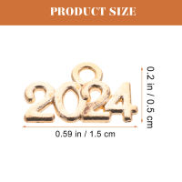 100pcs 2024 หมายเลขอัลลอยจี้โลหะผสมเสน่ห์เครื่องประดับสร้อยคอ