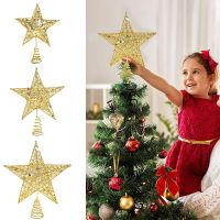 1Pc Glitter Mini Star Christmas Tree Toppers Red Gold Silver Mini Star Tree Topper for Xmas Party Christmas Tree Decor