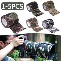 1-5pcs Outdoor Self-adhesive Camo Tape Stretch Bandage Non-woven Protective Hunting Camouflage Stealth Tape Waterproof Wraps