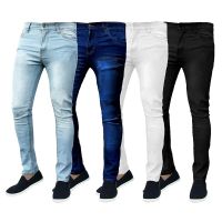 2022 Hot Sale Fashion Skinny Stretch Mens Jeans Thin Fit Sexy Denim Pants Classic Washing Solid Smart Jeans For Men