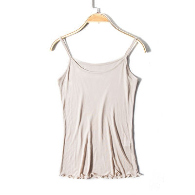 Valentine New Quality Solid Knitted Pure Silk Camisoles 100 Mulberry Silk Basic Tops Pure Silk Tanks MLXL Free Shipping