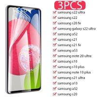 ☽▨ 3Pcs Hydrogel Film for Samsung Galaxy S23 S22 S21 S20 FE Ultra S10 S9 S8 Plus Screen Protector on Samsung Note 20 Ultra 10 9