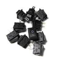 (10pcs/lot) 10*15MM Small Black Rocker Switch KCD1-11 117S 250VAC/3A  6A 125V AC Two-foot 2P Switches Electrical Circuitry  Parts