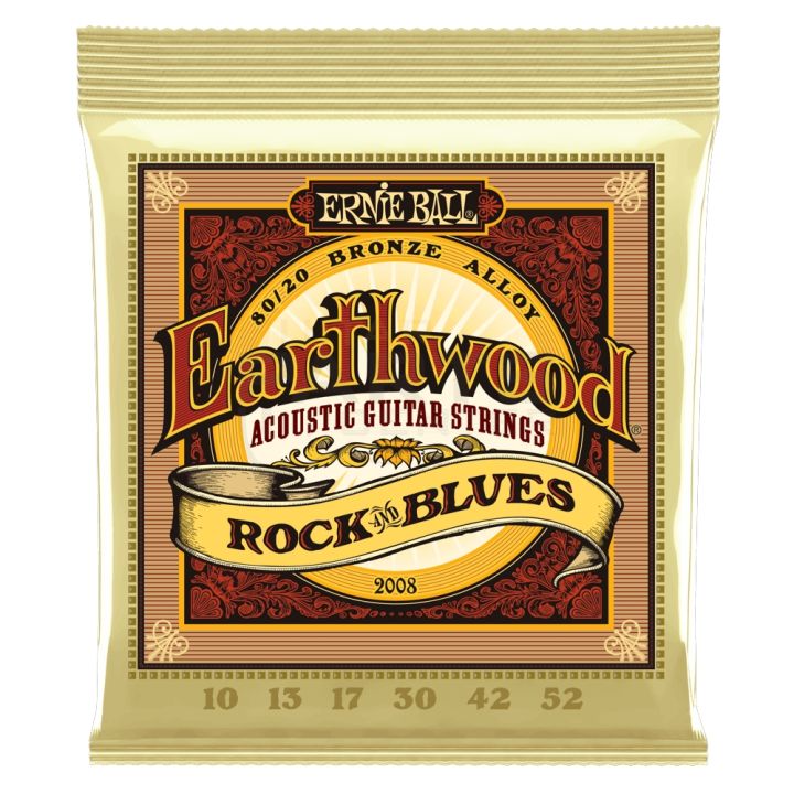สายกีต้าโปร่ง Ernie Ball 2008 rock &amp; blues แนวร็อคและบลูส์  สายสตริง 10-49 อะคูสติก