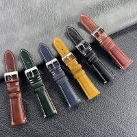 ✇◎ Retro Cowhide Watch Band Quick Release Geniune Leather Bracelet Business Watch Strap Replacement 20-16mm 22-18mm 24-20mm