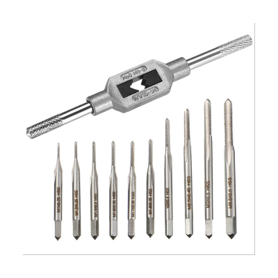 10Pcs Micro-Taps Bit Small Hand Screw Thread Taps Straight Thread Tap Screw Tap Drill Tapping Tool