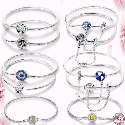 Bestselling 925 Silver Womens Bracelet Suitable for Original Beaded Pendant Bracelet DIY Luxury Beaded Jewelry