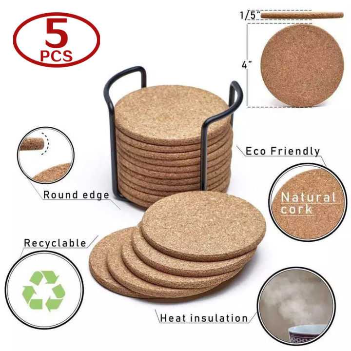 1Pcs Round Natural Cork Plain Coaster Coffee Tea Cup Mat Pad Heat Insulation