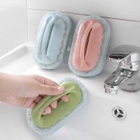 Sponge Scouring Cleaning Brushes With Handle For Kitchen Bathroom Clean Tool