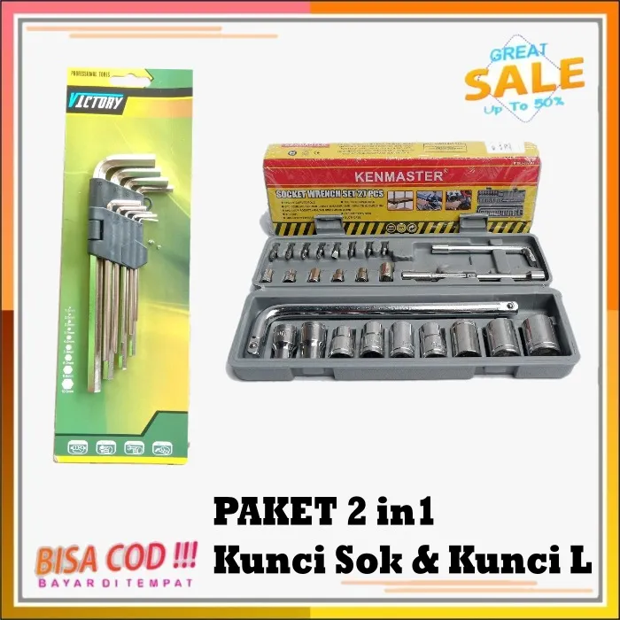 Paket Kunci Sok 27pcs Kenmaster Dan Kunci L Bintang Victory COD Kunci ...